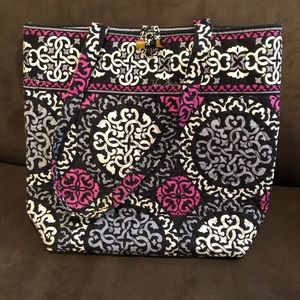Vera Bradley pink black and white tote